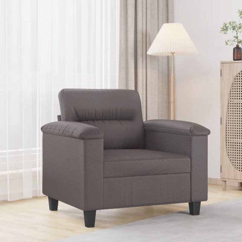 foto del prodotto poltrona grigia 60 cm in similpelle vidaxl