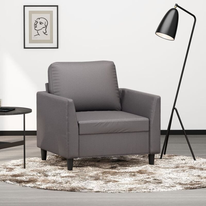 foto del prodotto poltrona grigia 60 cm in similpelle vidaxl