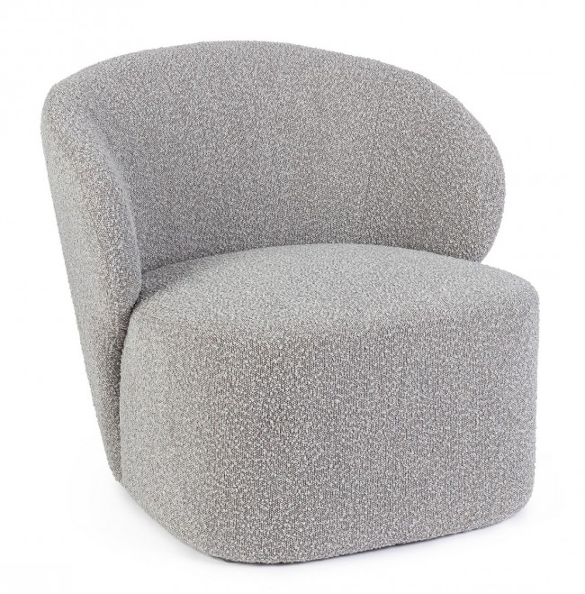 foto del prodotto poltrona grigia boucle 79.5x75.5x72