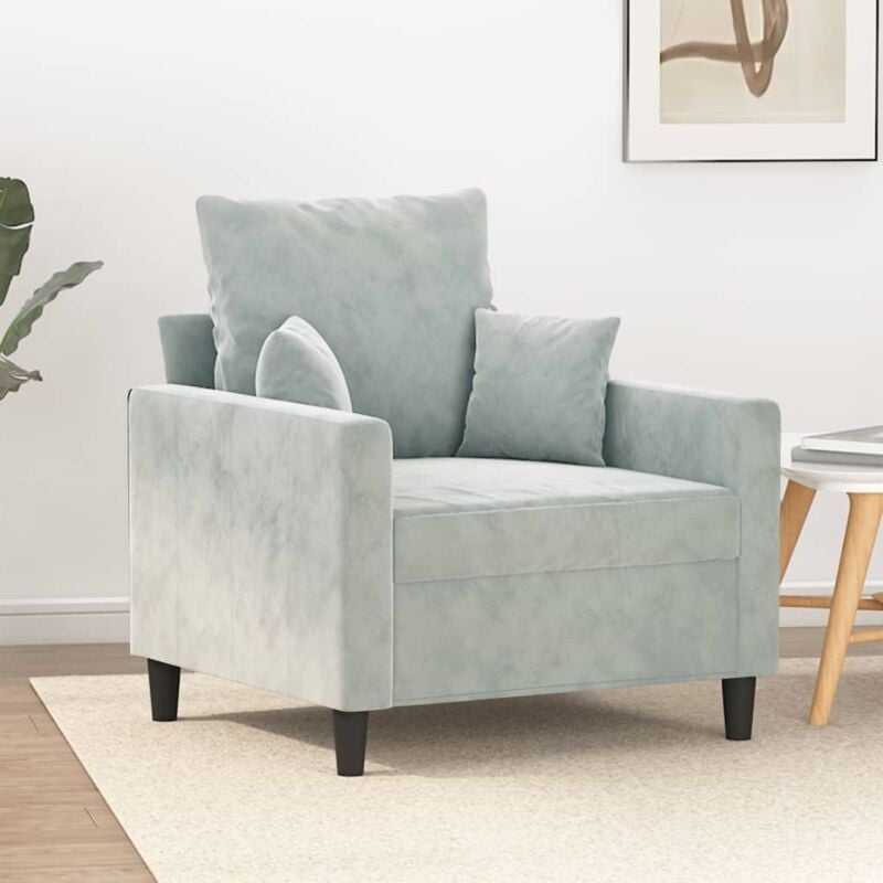 foto del prodotto poltrona grigio chiaro 60 cm velluto vidaxl