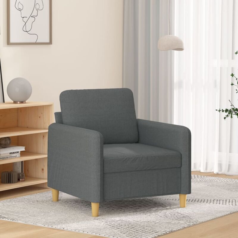 foto del prodotto poltrona grigio scuro 60 cm in tessuto vidaxl
