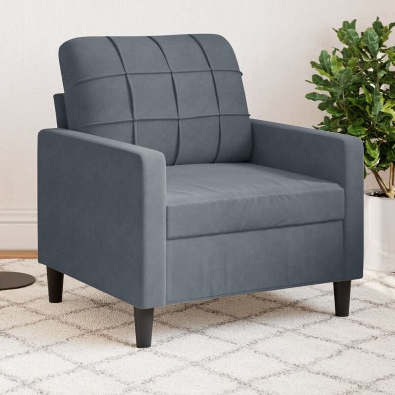 foto del prodotto poltrona grigio scuro 60 cm velluto vidaxl
