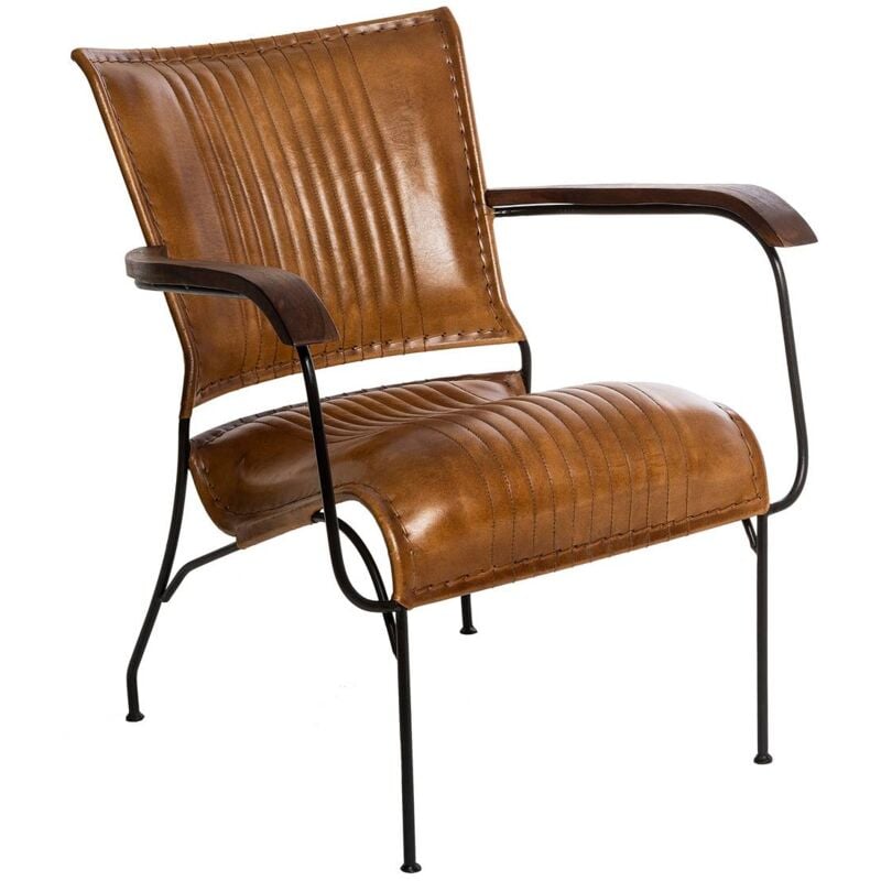 foto del prodotto poltrona hoper in pelle marrone cognac atmosphera cr ateur d int rieur