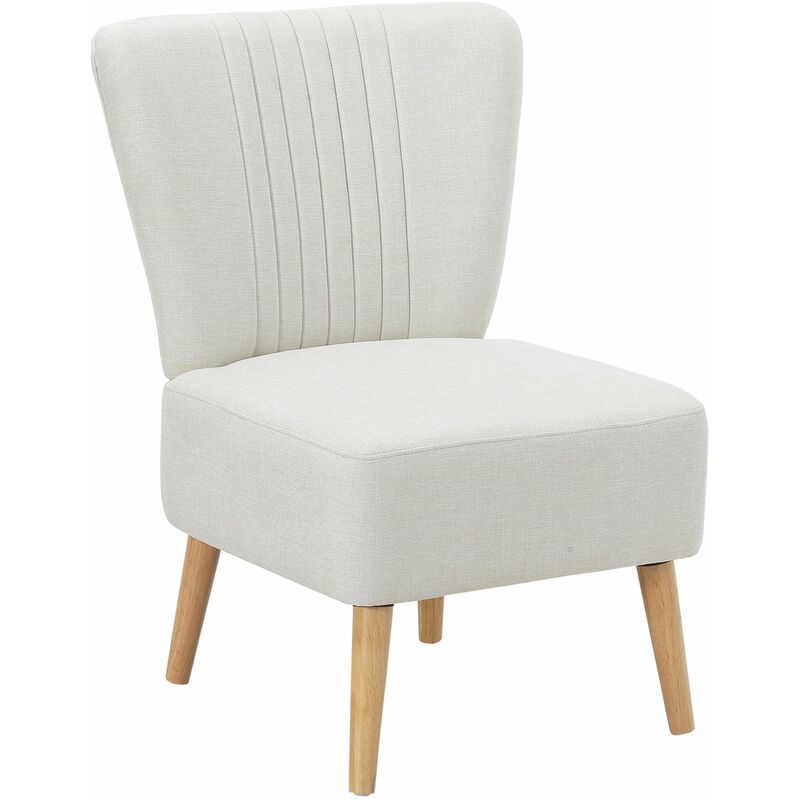 foto del prodotto poltrona imbottita 59x62x83 cm in tessuto bianco