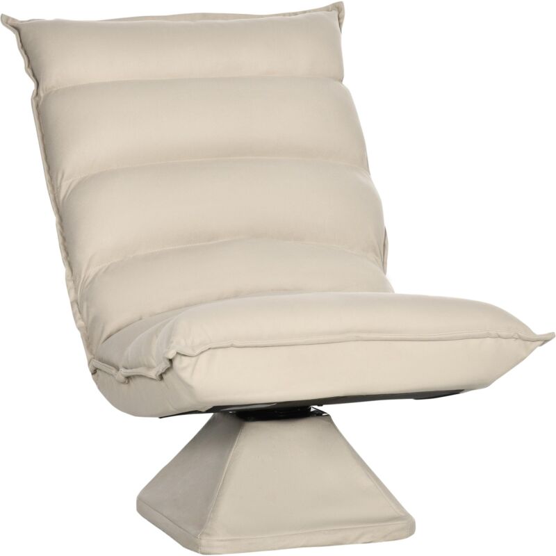 foto del prodotto poltrona imbottita 62x62x95 cm in tessuto microfibra beige