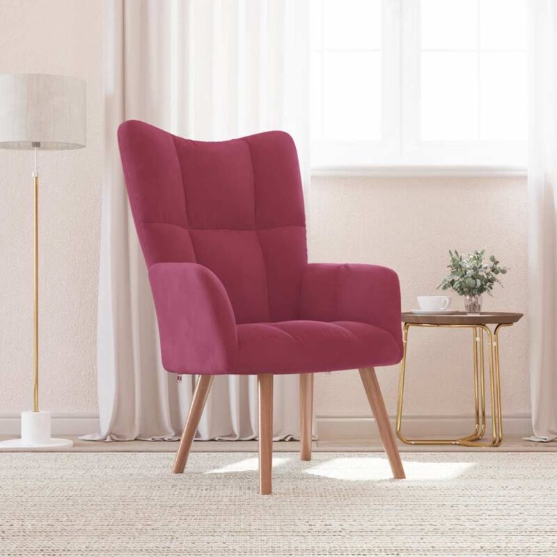 foto del prodotto poltrona imbottita in velluto elegante vari colori disponibili colore rosso