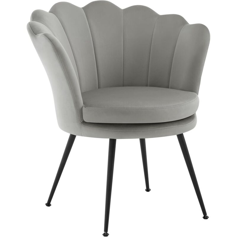 foto del prodotto poltrona imbottita poltroncina salotto sedia da salotto per camera da letto, velluto, grigio woltu