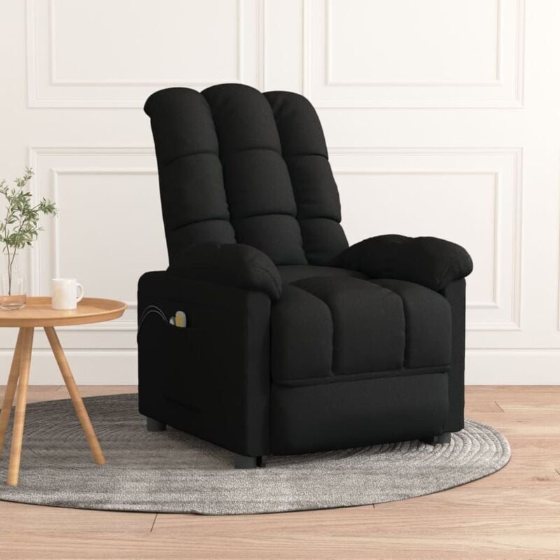foto del prodotto poltrona imbottita reclinabile elettrica in tessuto disponibile in vari colori colore nero
