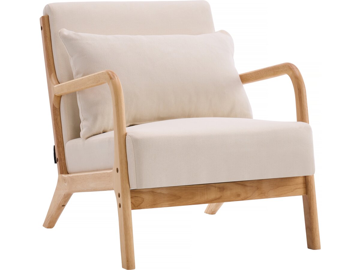 foto del prodotto poltrona in legno stile scandinavo quot clinton quot beige