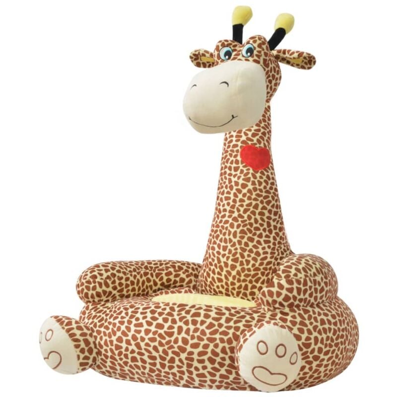 foto del prodotto poltrona in peluche per bambini confortevole poltrona con fondo antiscivolo vari modelli colore giraffa