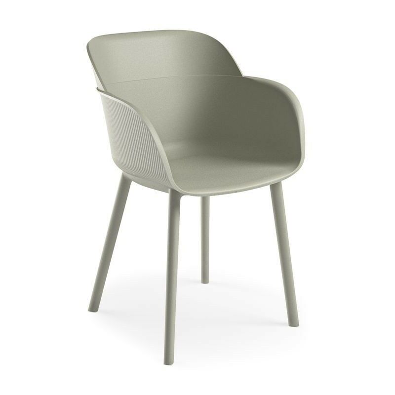 foto del prodotto poltrona in polipropilene colore grigio cemento shell p