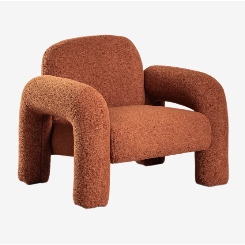foto del prodotto poltrona in shearling nicxon sklum rosso argilla