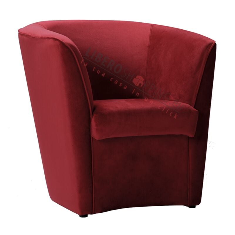 foto del prodotto poltrona in velluto bordeaux per camera da letto ufficio