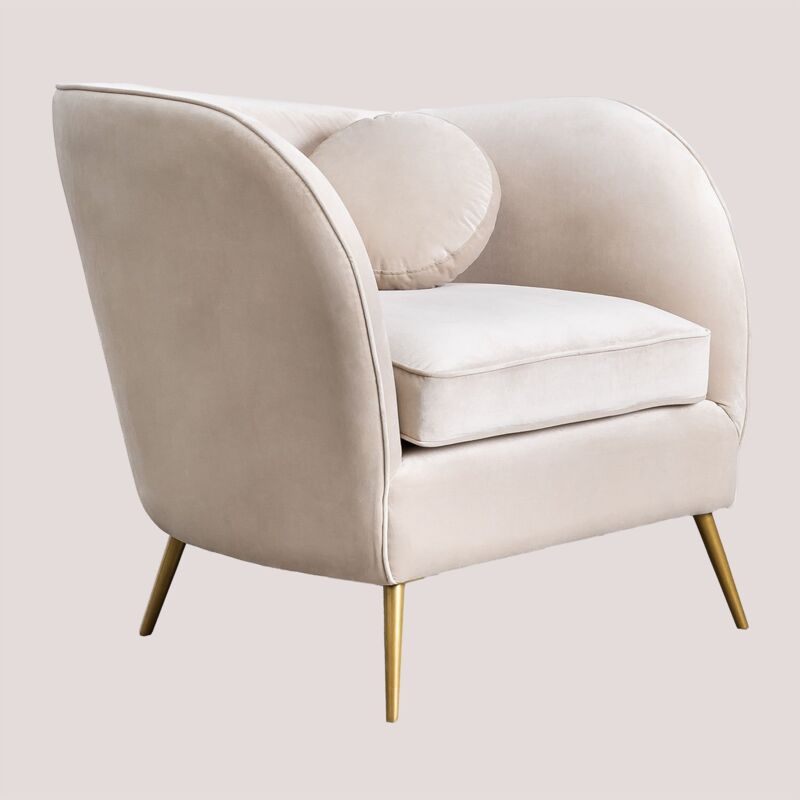 foto del prodotto poltrona in velluto clovys sklum marrone grano