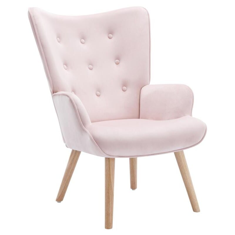 foto del prodotto poltrona in velluto rosa vately