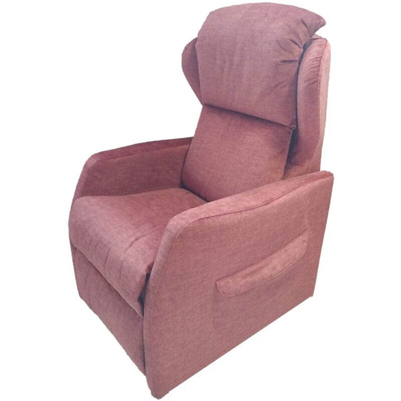 foto del prodotto poltrona jolly 2 con recliner e alzata elettrica in tessuto mattone, 75x85x108 cm