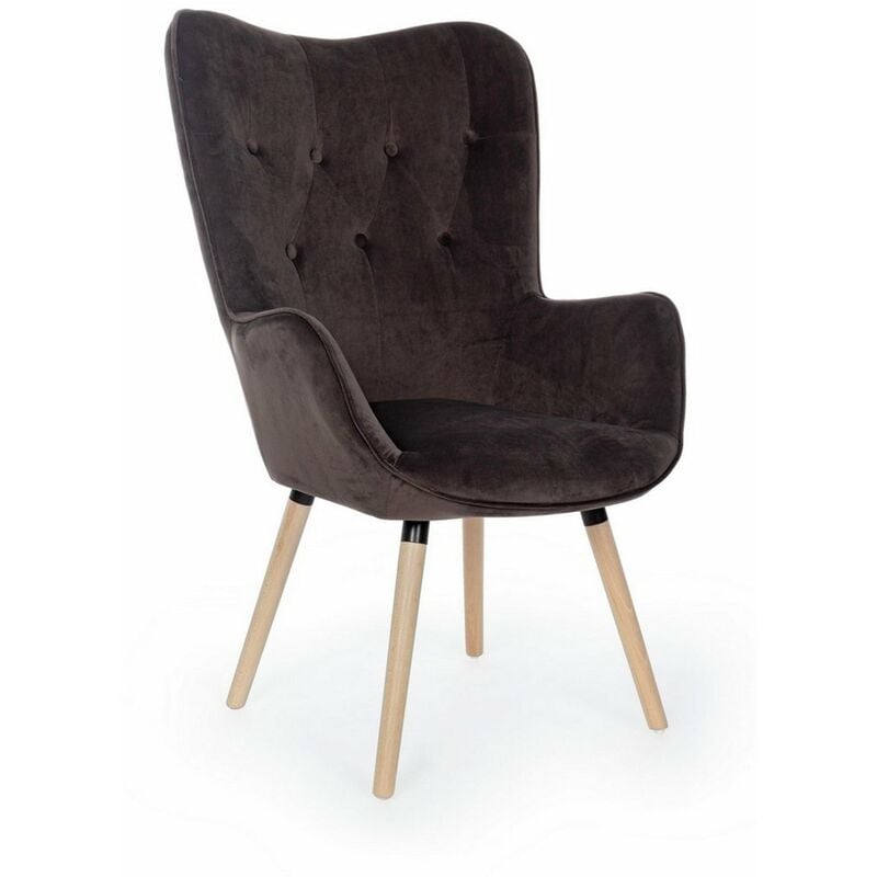 foto del prodotto poltrona juliet per interno, struttura in legno 68 x 76 x 105h cm marmotta