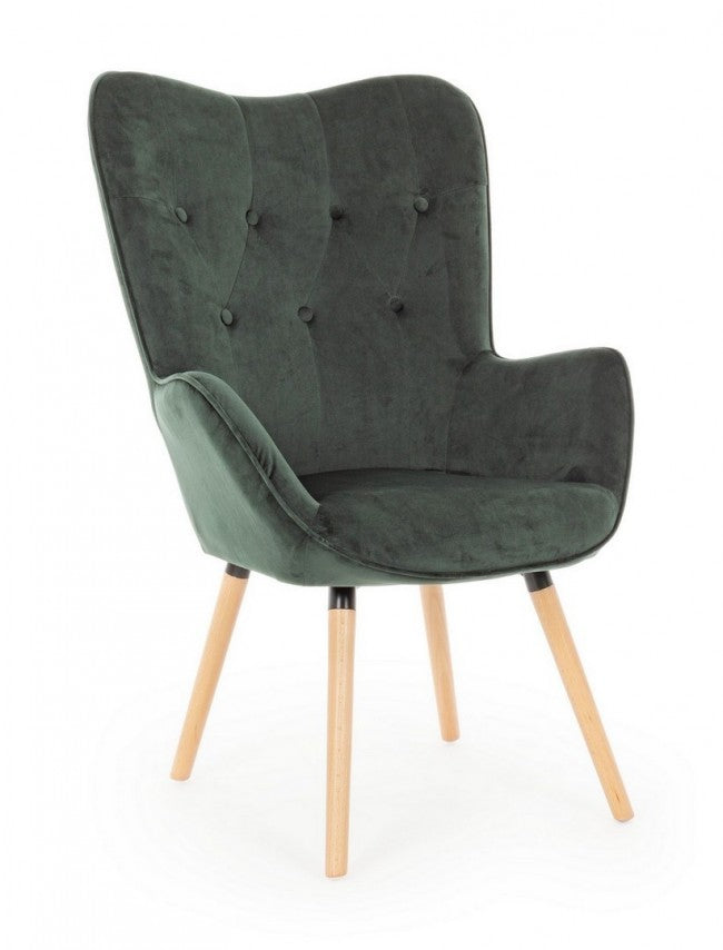 foto del prodotto poltrona juliet velvet verde bosco in velluto verde