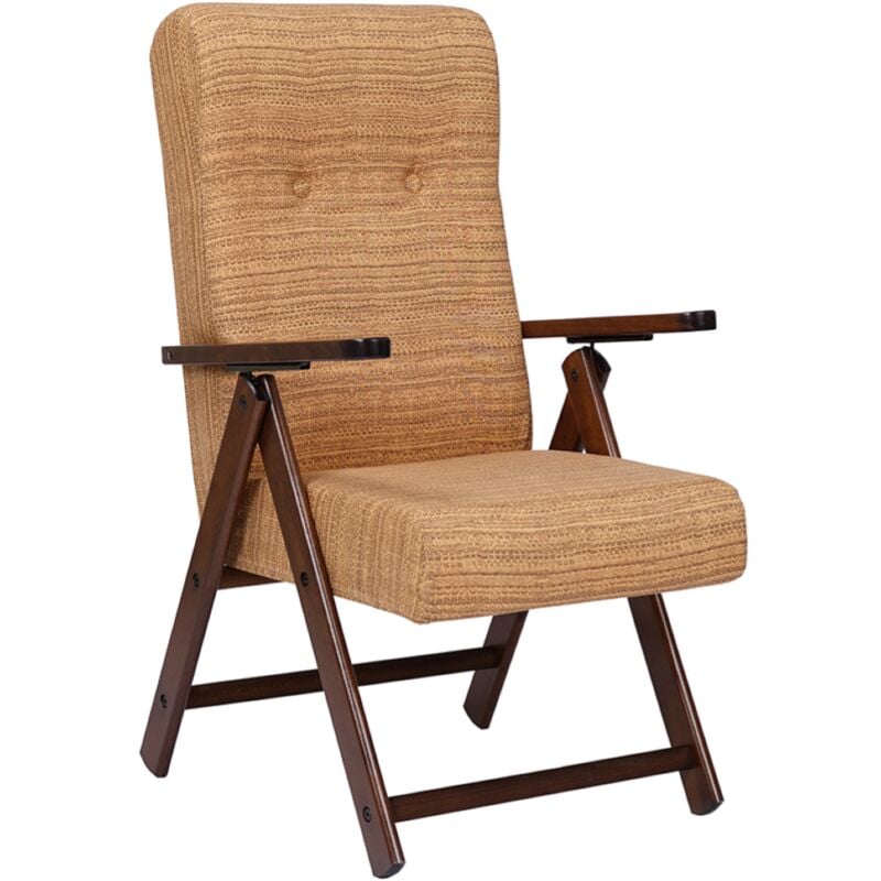 foto del prodotto poltrona legno in faggio reclinabile tessuto sabbia - molisana