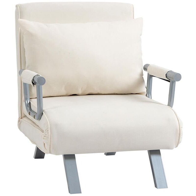foto del prodotto poltrona letto 2 in 1 con schienale inclinabile in 5 posizioni. 6569x82cm. beige