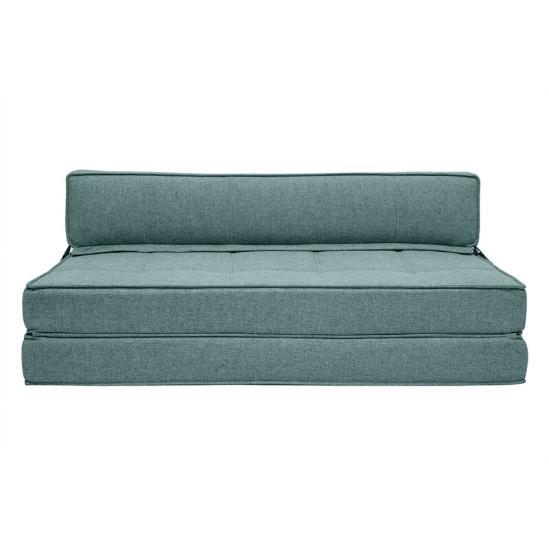 foto del prodotto poltrona letto 2 posti in tessuto grigio verde katy