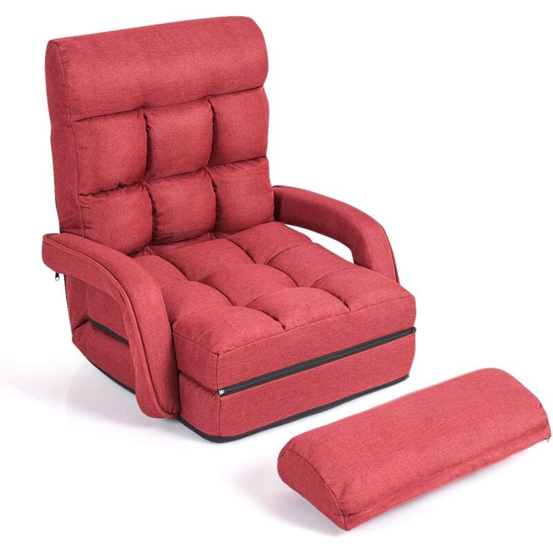 foto del prodotto poltrona letto 3 in 1 pieghevole, divano letto poltrona, 5 diverse regolazioni della pendenza, sedia multifunzionale con braccioli, con un cuscino,