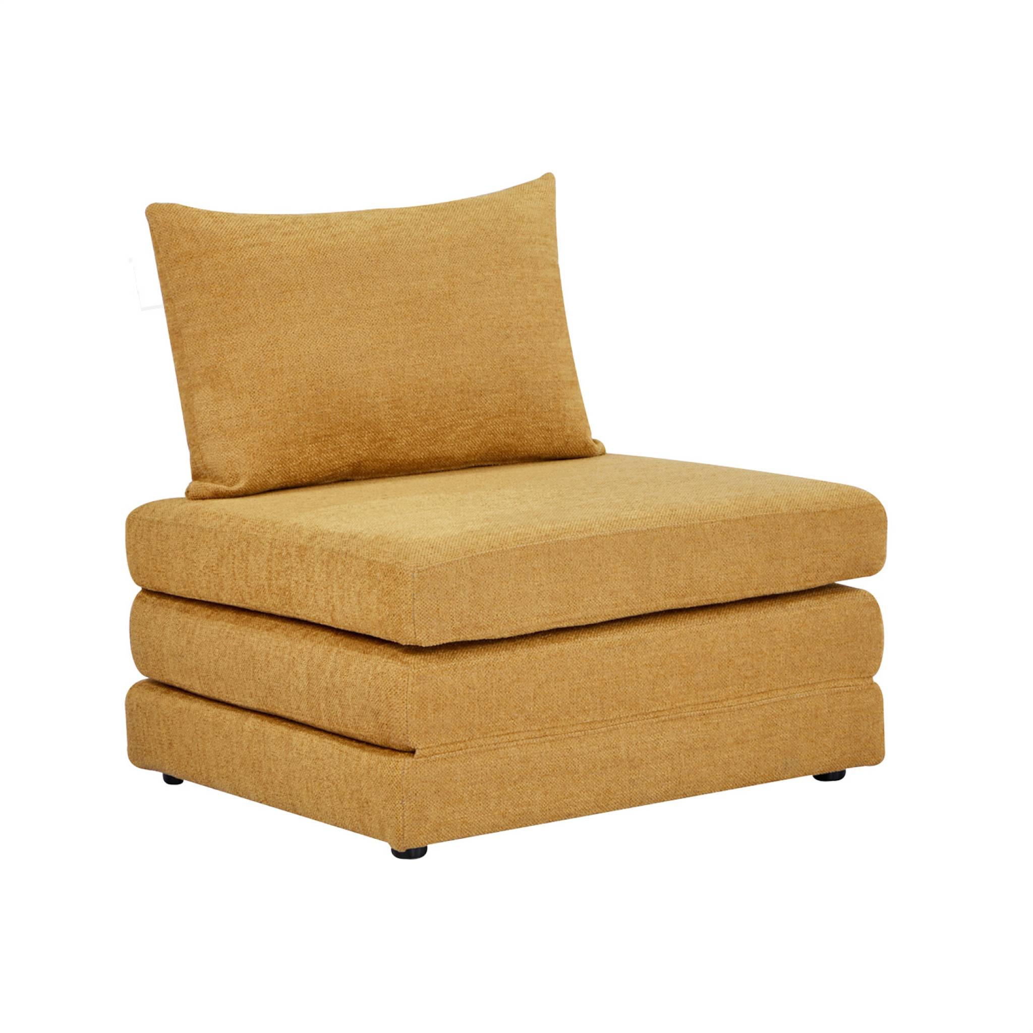 foto del prodotto poltrona letto matrimoniale in tessuto chenille, 1 posto, mostarda