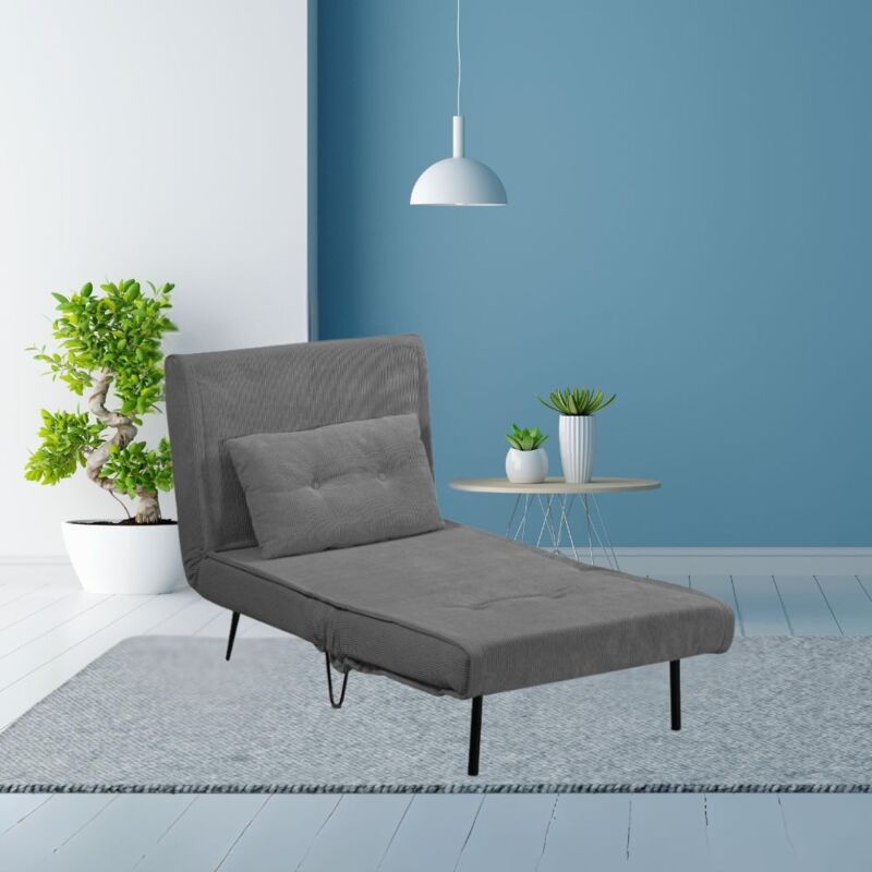 foto del prodotto poltrona letto quarzo senza braccioli colore grigio scuro