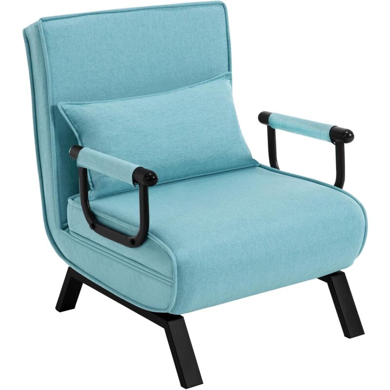 foto del prodotto poltrona letto singolo con con schienale regolabile in 5 posizioni regolabile, blu woltu