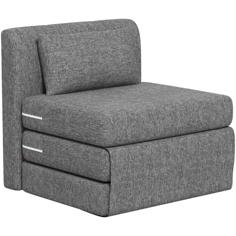 foto del prodotto poltrona letto singolo da terra salvaspazio 80x75x74 cm in tessuto grigio