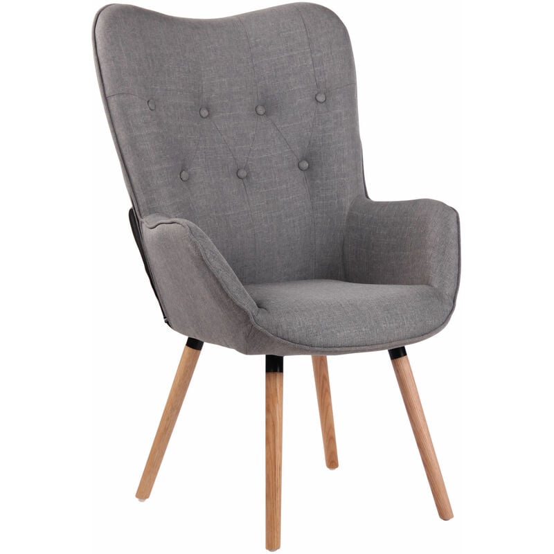 foto del prodotto poltrona lounge ashford in tessuto grigio natura