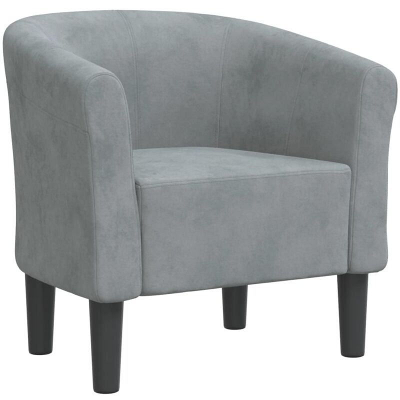 foto del prodotto poltrona lounge per camera da letto, seduta comoda, design moderno in velluto grigio dec026453