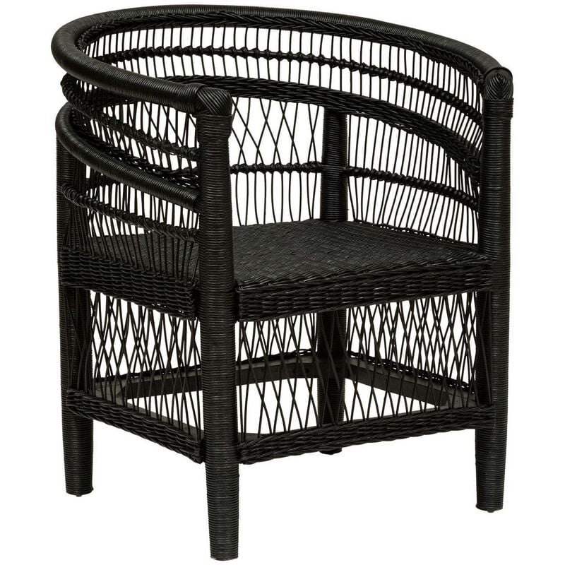 foto del prodotto poltrona malevio in mogano e rattan h82cm nero atmosphera cr ateur d int rieur