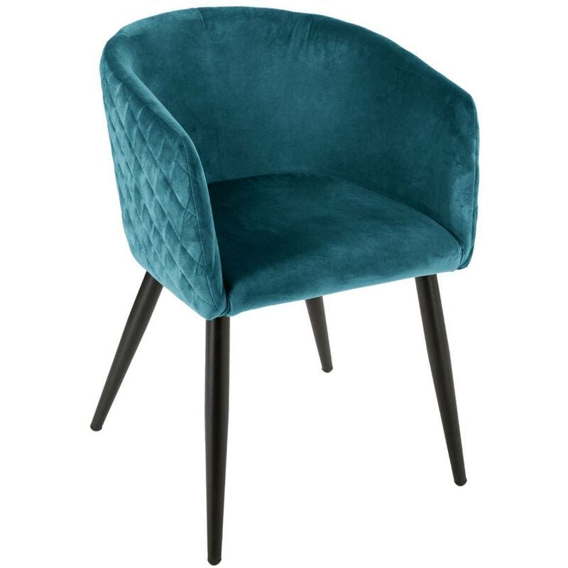 foto del prodotto poltrona marlo velluto blu duck atmosphera cr ateur d int rieur