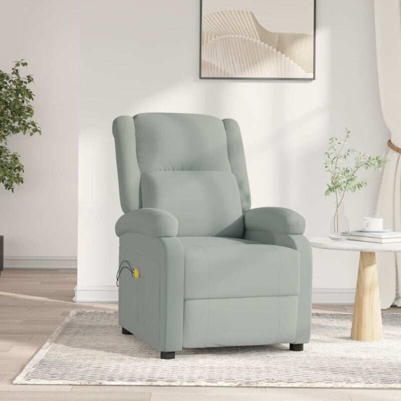 foto del prodotto poltrona massaggiante elettrica grigio chiaro in velluto vidaxl 562486