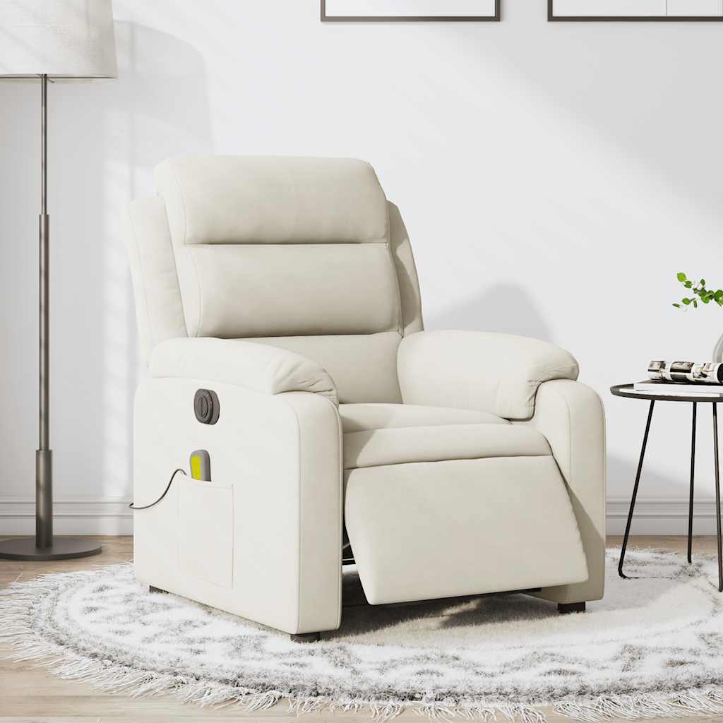 foto del prodotto poltrona massaggiante reclinabile elettrica crema vellutocod mxl 85376