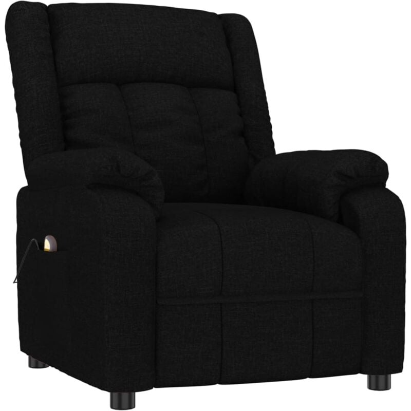 foto del prodotto poltrona massaggiante reclinabile nera in tessuto - vidaxl