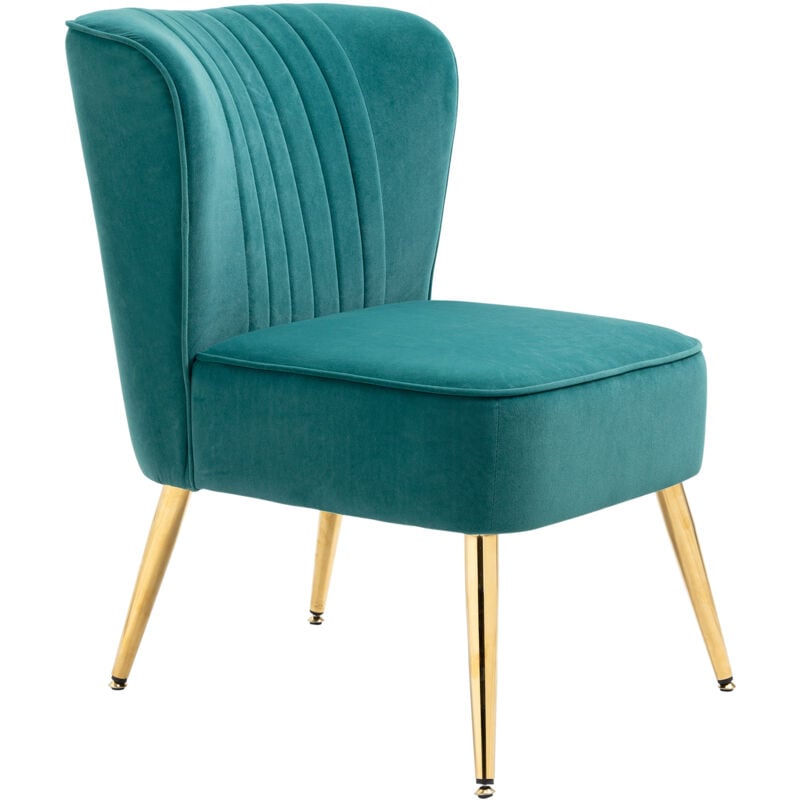 foto del prodotto poltrona moderna in tessuto vellutato stile scandinavo 56x65.5x82.5cm homcom