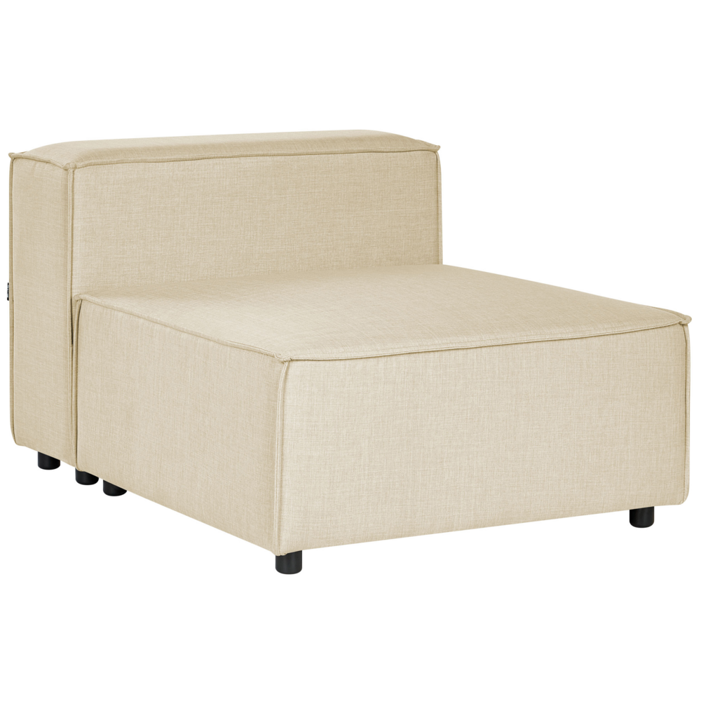 foto del prodotto poltrona modulare 1 posto rivestimento lino beige e gambe nere soggiorno stile moderno