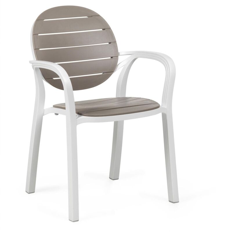foto del prodotto poltrona nardi palma arredamento da giardino, per bar e ristorante in polipropilene fiber glass tortorabianco confezione da 6 pezzi