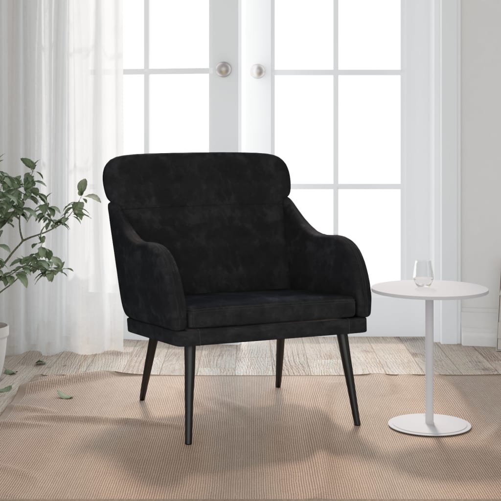 foto del prodotto poltrona nera 63x76x80 cm vellutocod mxl 126548