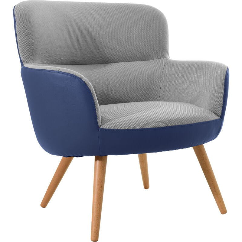 foto del prodotto poltrona p rumm kai 77x73,4x81,4 cm imbottita bicolore blu grigio
