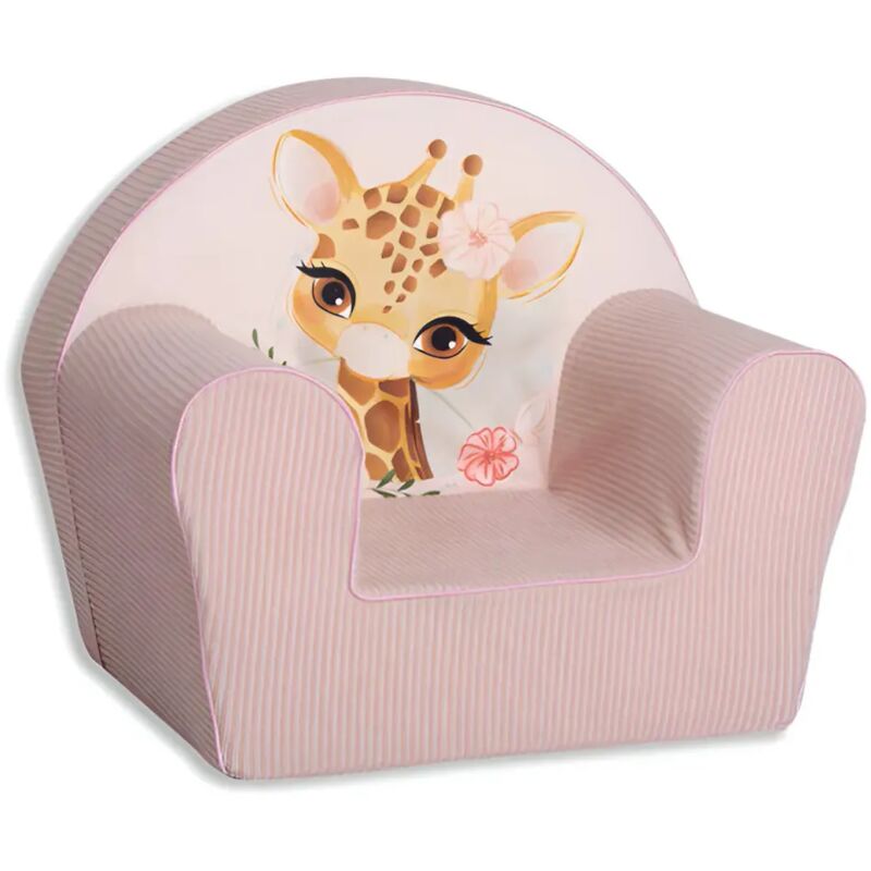 foto del prodotto poltrona per bambini con giraffa in velluto e cotone sfoderabile