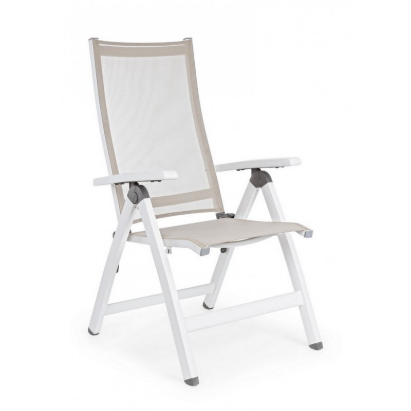 foto del prodotto poltrona per esterno pieghevole cruise bianco 59x71x h 113 cm