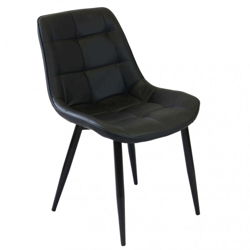 foto del prodotto poltrona per sala da pranzo in ecopelle,metallo cm 44x50x83 winny colore nero