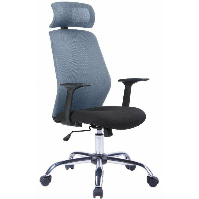 foto del prodotto poltrona per ufficio direzionale kart grigia acciaio cromato 49.5x64xh116