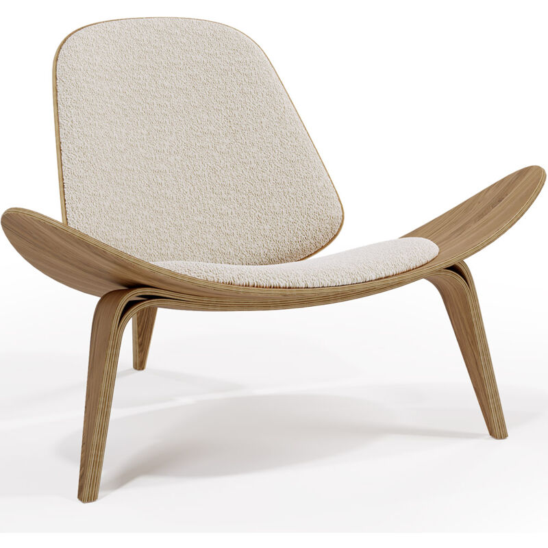 foto del prodotto poltrona poltrona scandinava rivestimento in boucle lucy bianco