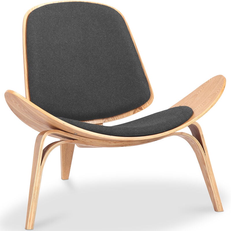 foto del prodotto poltrona poltrona scandinava rivestimento in tessuto lucy grigio scuro