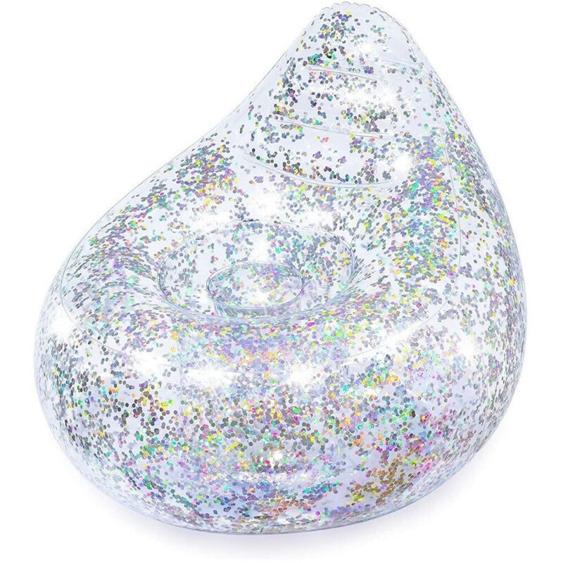 foto del prodotto poltrona poltroncina gonfiabile glitter dream 72x72x64cm 2 camera ad aria 75105 - - trade shop traesio