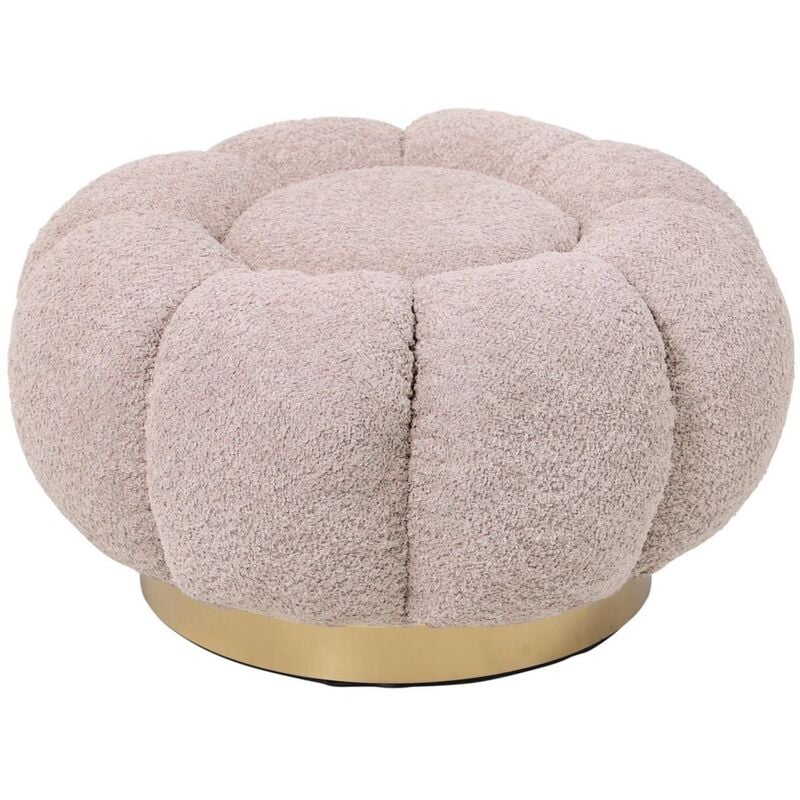 foto del prodotto poltrona pouf florel per interno, con rivestimento effetto boucle da 65 x 35h cm bianco